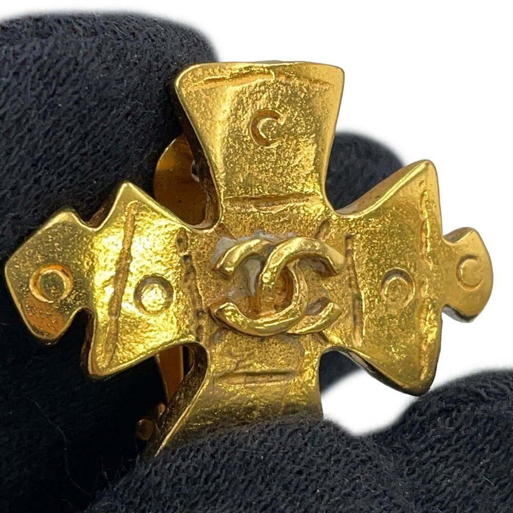 CHANEL Gold Logo Earrings - Picture 6 of 9